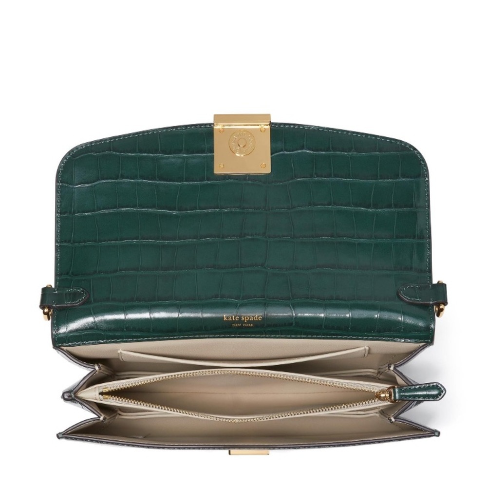 NWT Kate Spade Dakota Croc Embossed Leather Medium Convertible Shoulder Bag - Picture 4 of 6